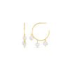 Fine Pearl Shaker Hoop Earrings