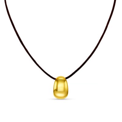 Gold Tapered Pendant Cord Necklace