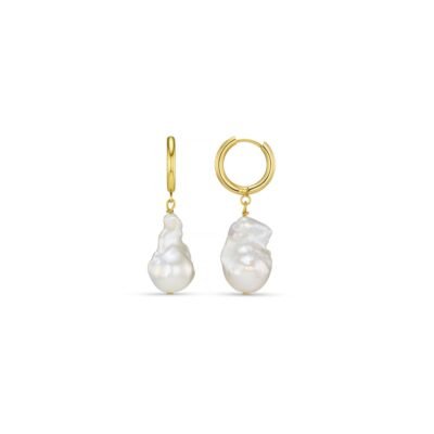 LUXE Statement Pearl Drop Hoop Earrings
